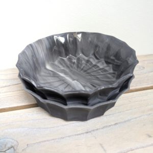 Schaaltje Ø14cm - setje van 2 – zwart marmer