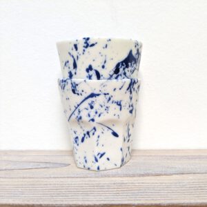 Espresso modern - setje van 2 - wit blauw spetter
