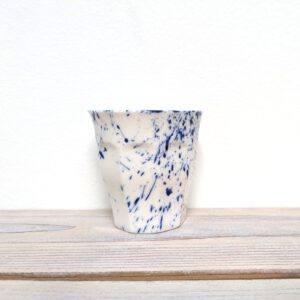 Espresso klassiek - wit blauw spetter