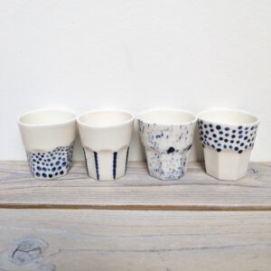 Espresso modern - setje van 4 - wit blauw divers