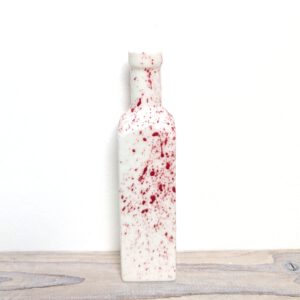 Olievaasje - wit rood spetters